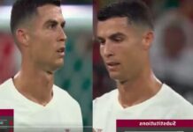 Cristiano Ronaldo furioso por ser substituído